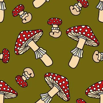 Mushroom seamless pattern. Illustrazione stock
