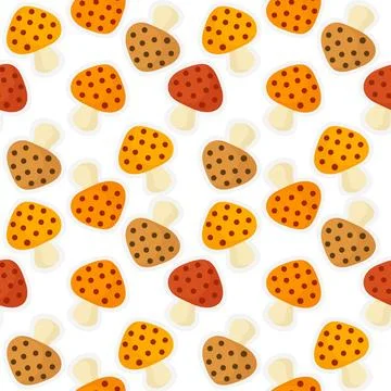 Mushroom seamless pattern Stock Illustration