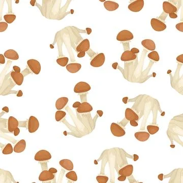 Mushroom Seamless Pattern. Vector Illustration. Mushroom Background with Honey Stock Illustration
