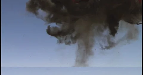Mushroom Shape Fire Explosion Atmospheric Layer 库存影片 334850916