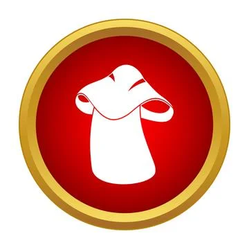 Mushroom simple icon within a red circle frame Stock-Illustration