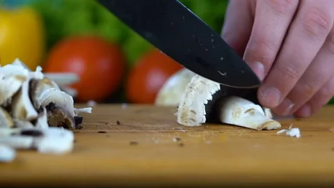 The mushroom slicks Video stock 85228055