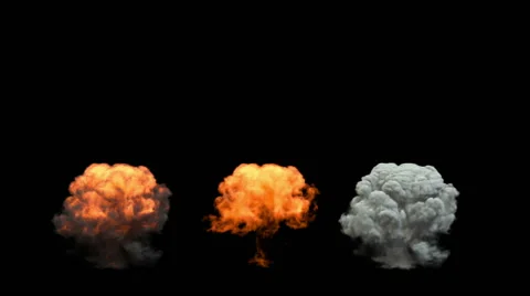 Mushroom smoke cloud after explosion Stock Footage 53024883