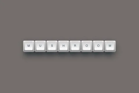 Mushroom text on a 3d keyboard button with shadow concept series Иллюстрация