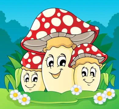 Mushroom theme image - illustration. Stock Illustration