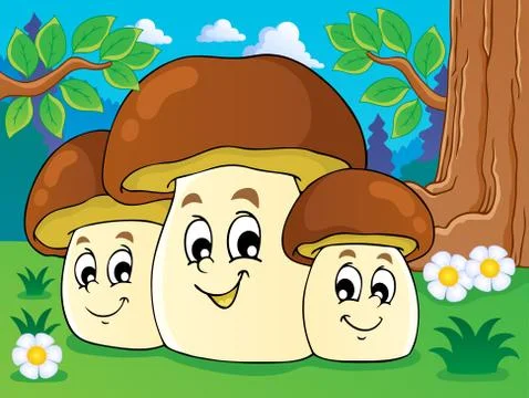 Mushroom theme image - illustration. Stock Illustration