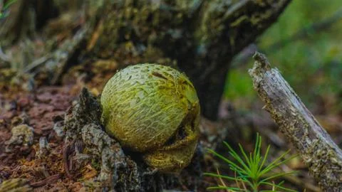 Mushroom with tree in background Foto stock