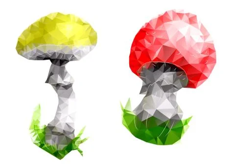 Mushroom. triangular abstract design Stock Illustration
