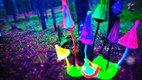 Mushroom trip VJ loop Stock Footage 73224035