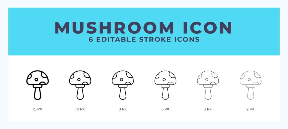 Mushroom vector icon. With different stroke vector illustration. Stock Illustration