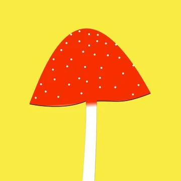 Mushroom on a yellow background 库存插图