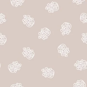 Mushrooms boho line seamless pattern イラスト素材