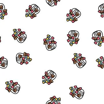 Mushrooms boho vector seamless pattern Stock Illustration