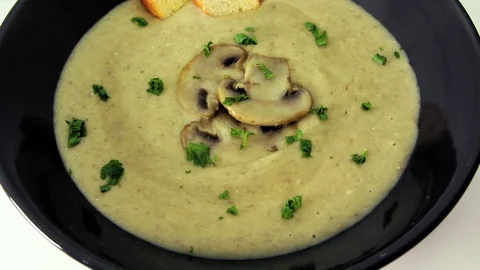 Mushrooms cream Stock Footage 87347077