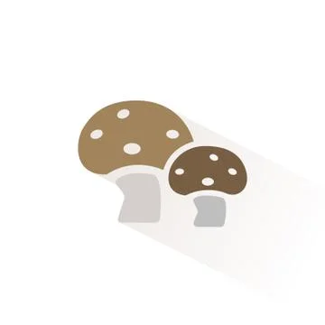 Mushrooms icon with shadow. Flat vector illustration Stock Illustration
