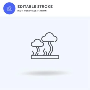 Mushrooms icon vector, filled flat sign, solid pictogram isolated on white, l Stock Illustration