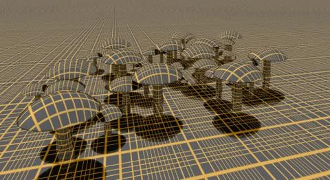 Mushrooms, Stock Illustration