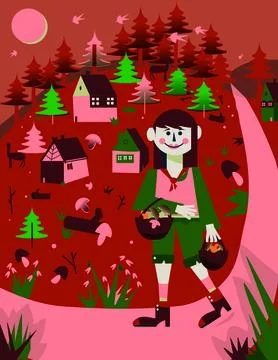 For mushrooms Stock Illustration