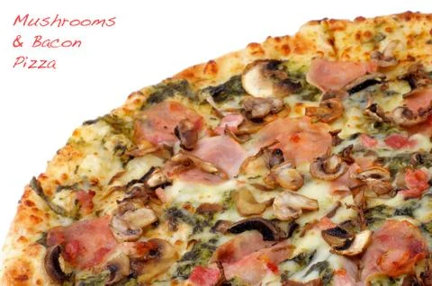 Mushrooms pizza Stock Illustration