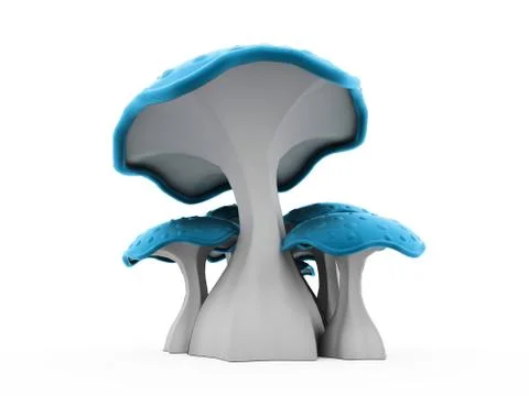 Mushrooms rendered isolated Stock Illustration