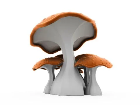 Mushrooms rendered isolated Stock Illustration