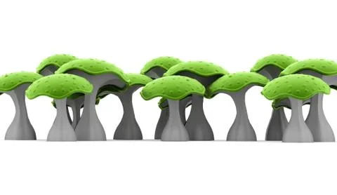 Mushrooms rendered isolated Stock Illustration