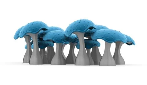Mushrooms rendered isolated Stock Illustration