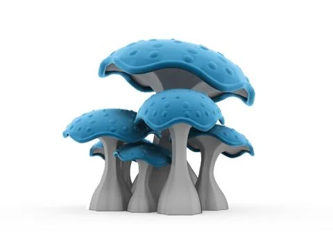Mushrooms rendered isolated Stock Illustration