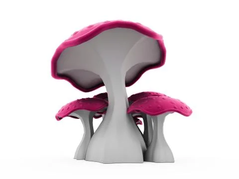 Mushrooms rendered isolated Stock Illustration