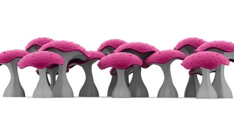 Mushrooms rendered isolated Stock Illustration