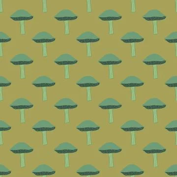 Mushrooms seamless pattern. Fungi background. Stock Illustration