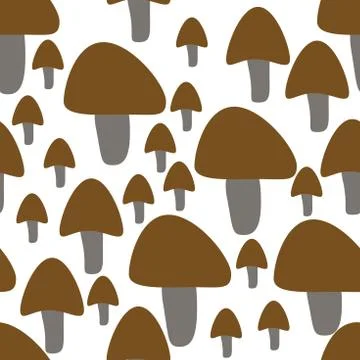 Mushrooms seamless pattern Stock Illustration