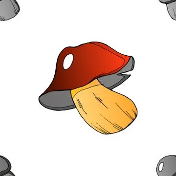 Mushrooms seamless pattern. Vector illustration of a seamless pattern of mush Stock Illustration