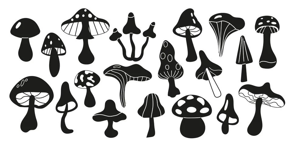 Mushrooms set Stock Illustration