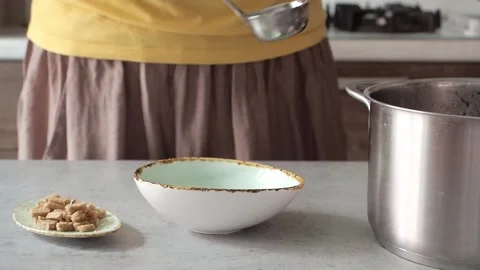 Mushrooms soup Stock Footage 197847740