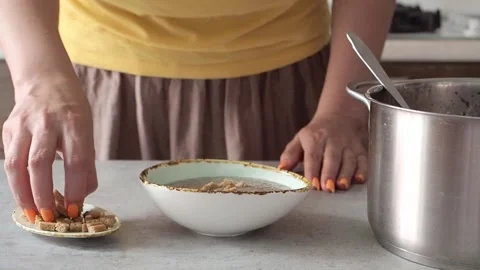 Mushrooms soup Stock Footage 197848306