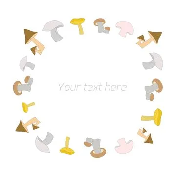 Mushrooms with text vector illustration Stock Illustration