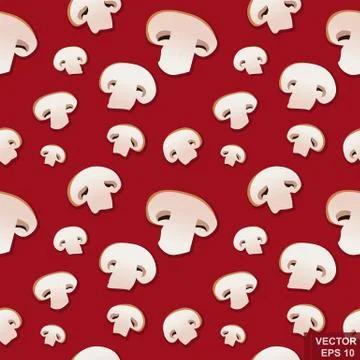 Mushrooms . Vector seamless background . Botany. Cooking . Engraving. Floral  Stockillustratie