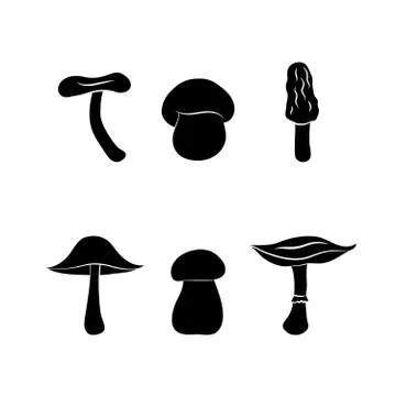 Mushrooms vector set Stock Illustration