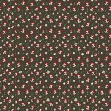 Mushrroms and Flowers Seamless Pattern Stock Illustration