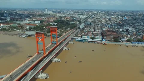 Musi river transportation 库存影片 204884027