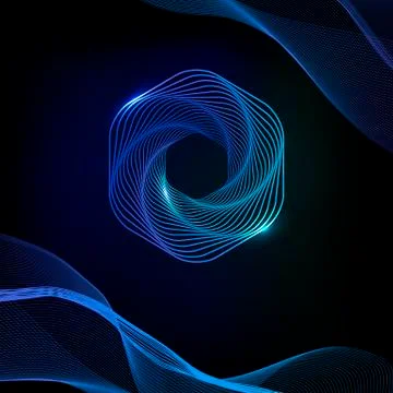 Music abstract background blue. Dynamic music waves. Equalizer for music. Stock Illustration