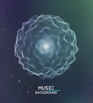 Music abstract background blue. Equalizer for music, showing sound waves with Illustrazione stock