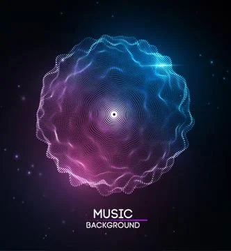 Music abstract background blue. Equalizer for music, showing sound waves with Stock Illustration