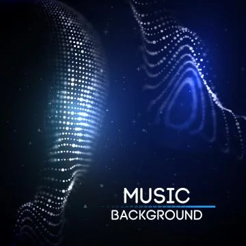 Music abstract background blue. Equalizer for music, showing sound waves with 스톡 일러스트