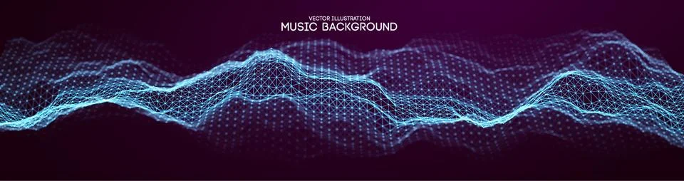 Music abstract background blue. Equalizer for music, showing sound waves with 스톡 일러스트