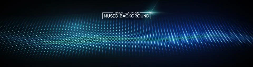 Music abstract background blue. Equalizer for music, showing sound waves with 스톡 일러스트