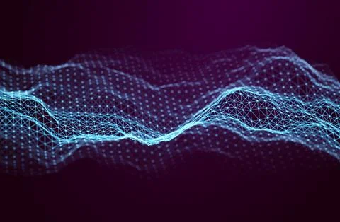 Music abstract background blue. Equalizer for music, showing sound waves with Illustrazione stock