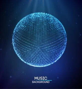 Music abstract background blue. Equalizer for music, showing sound waves with Illustrazione stock