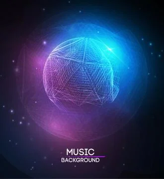 Music abstract background blue. Equalizer for music, showing sound waves with Stock Illustration